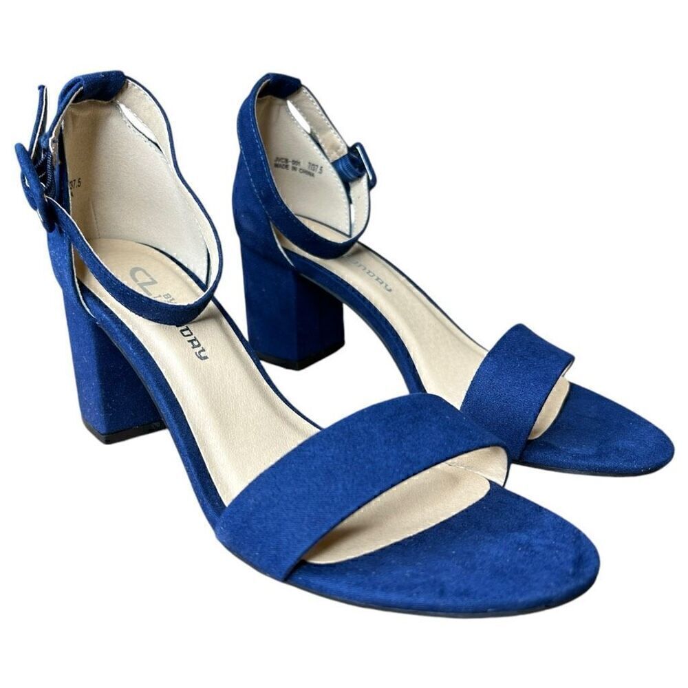 NEW CL by Laundry Jody Blue Suede Dress Sandal‎ 7M